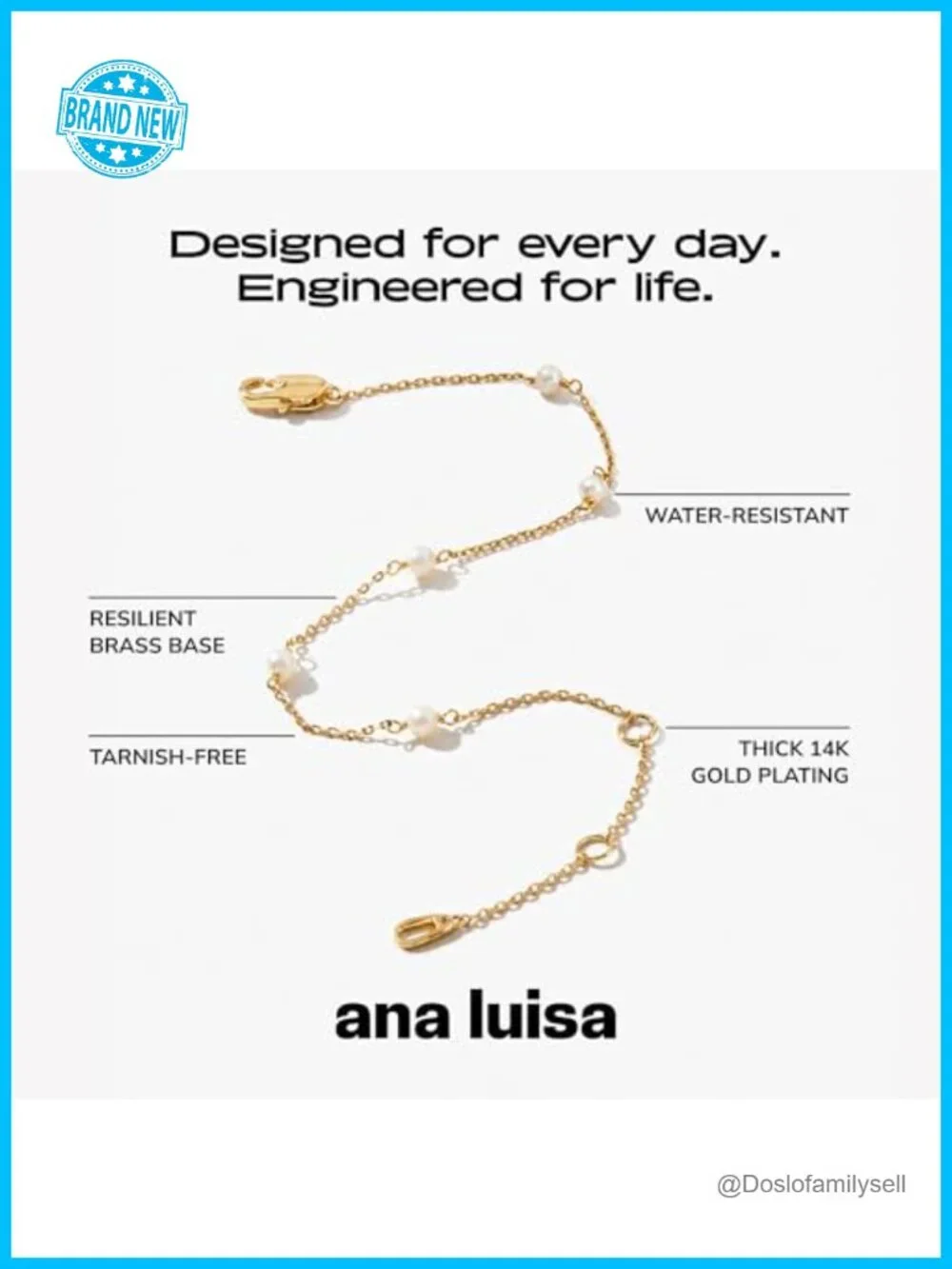 14k Gold Plated Dainty Chain Bracelet with Freshwater Pearls, Stackable